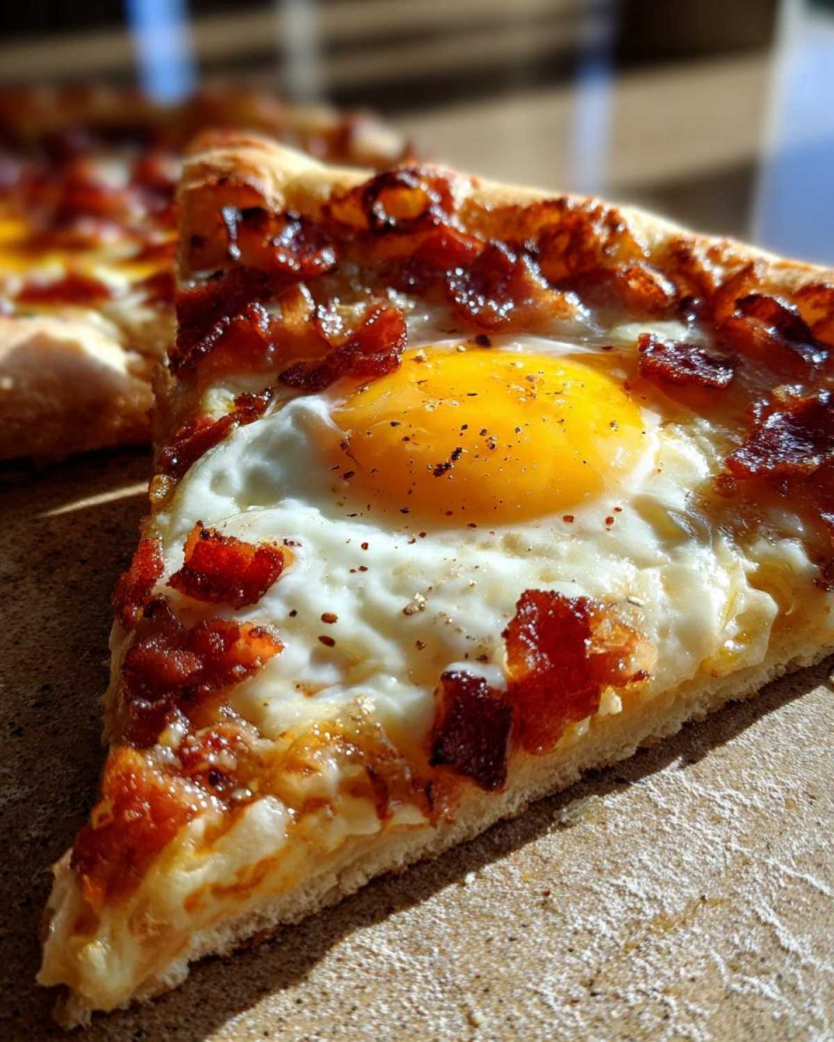 Breakfast Pizza with Bacon & Egg - detail 1