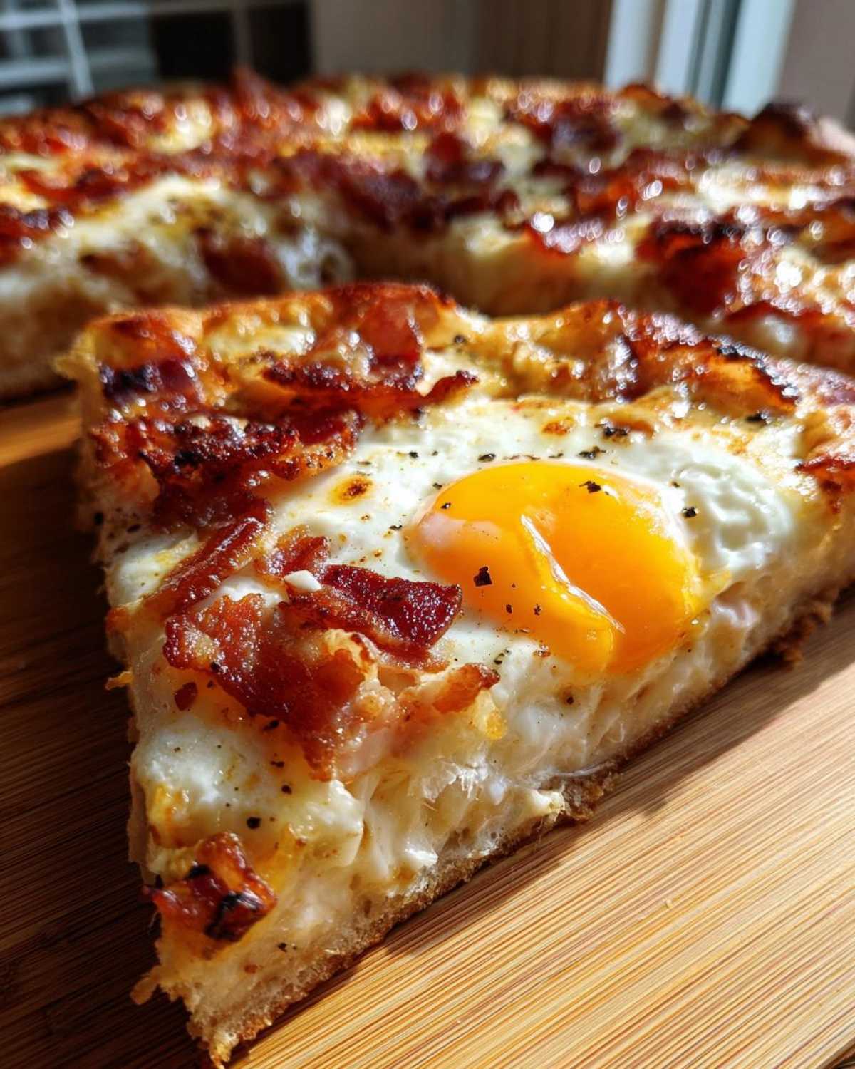 Breakfast Pizza with Bacon & Egg - detail 2