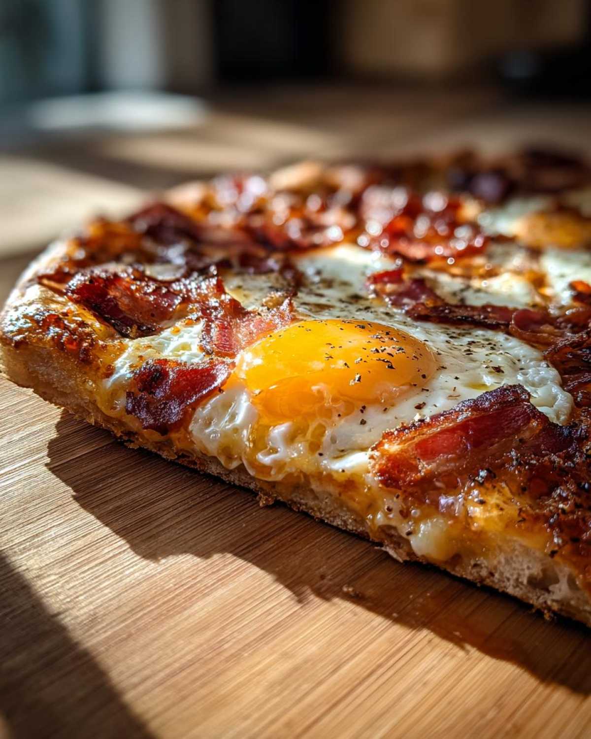 Breakfast Pizza with Bacon & Egg - detail 3
