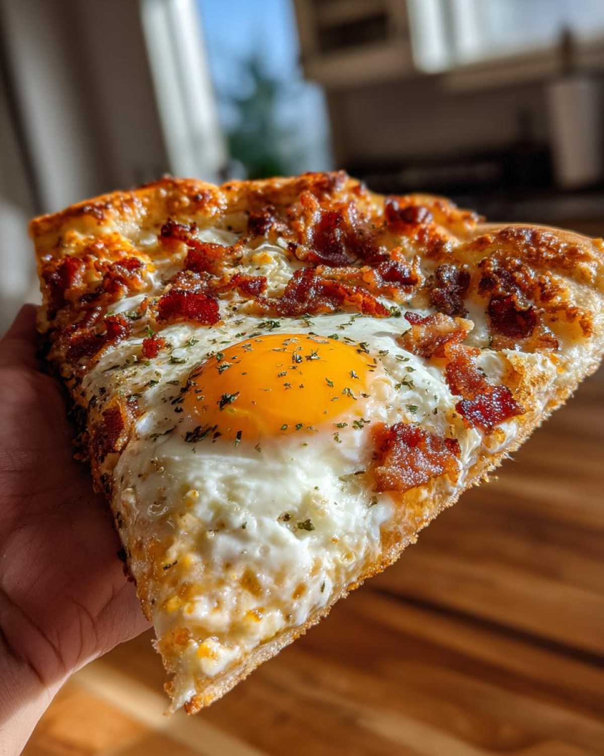 Breakfast Pizza with Bacon & Egg - detail 4