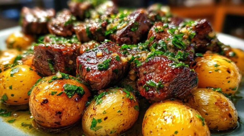 Garlic Butter Steak Bites & Potatoes