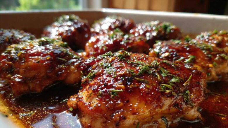 Honey Garlic Glazed Chicken Thighs