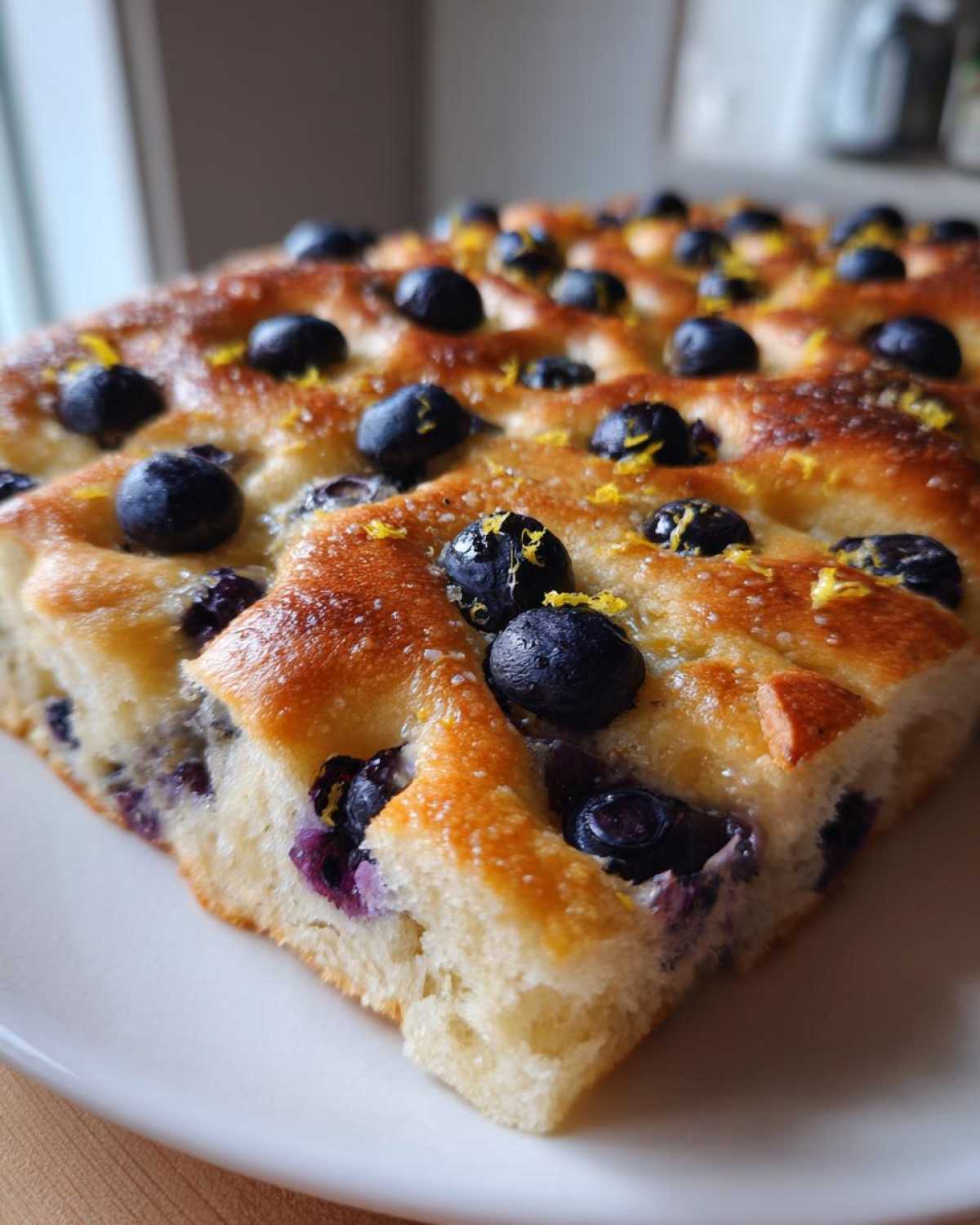 Lemon Blueberry Focaccia - detail 3