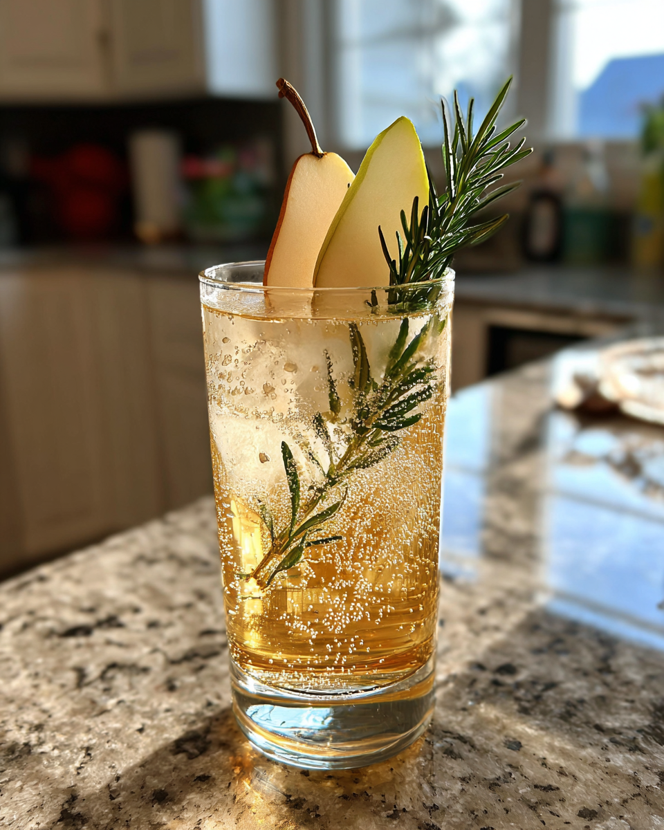 Pear Ginger Fizz Cocktail - detail 1