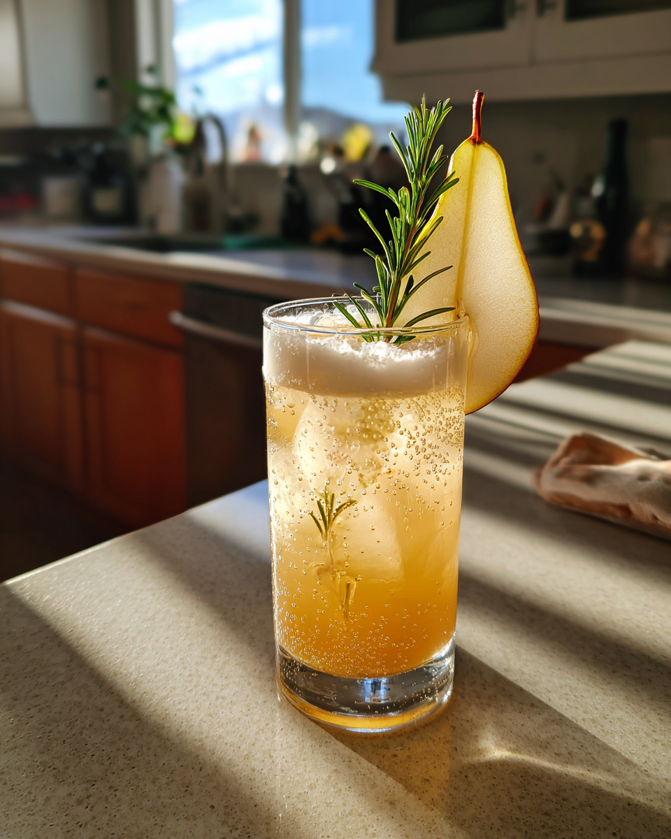 Pear Ginger Fizz Cocktail - detail 3
