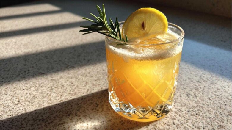 Pear Ginger Fizz Cocktail