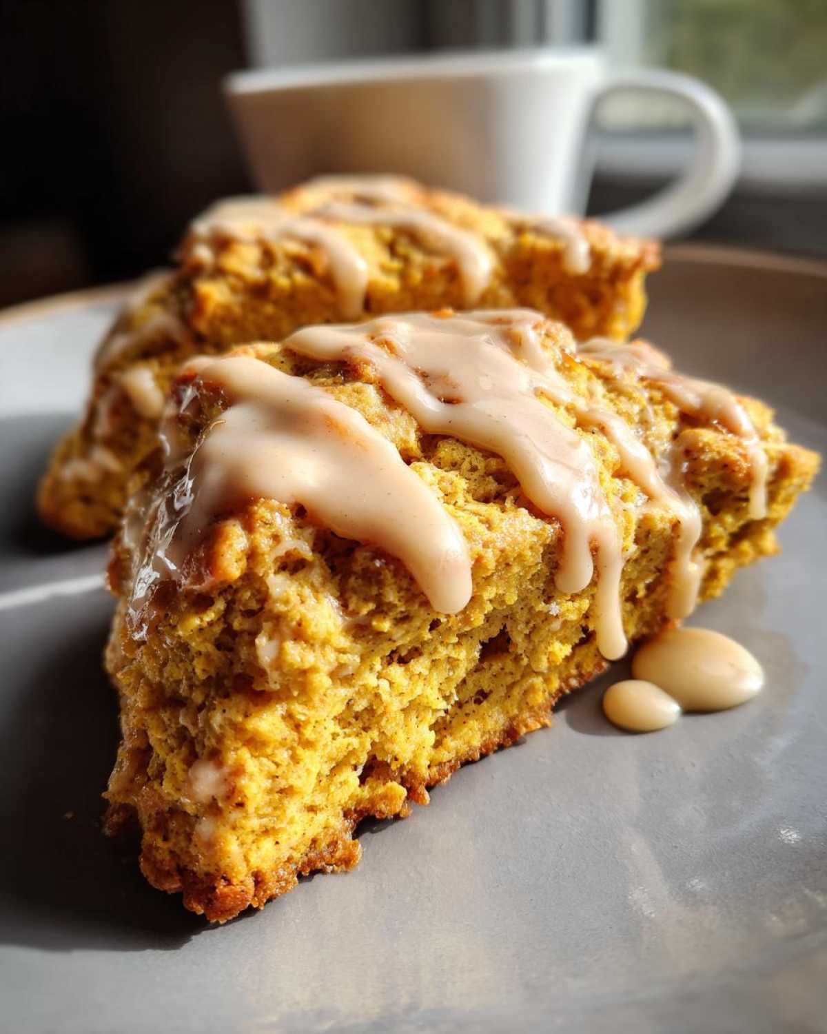 Pumpkin Scones with Spiced Glaze - detail 1