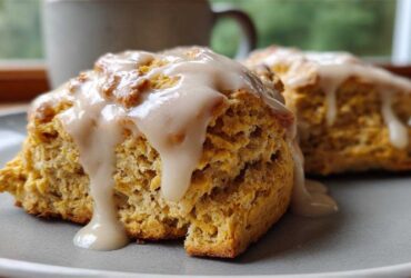 Pumpkin Scones with Spiced Glaze
