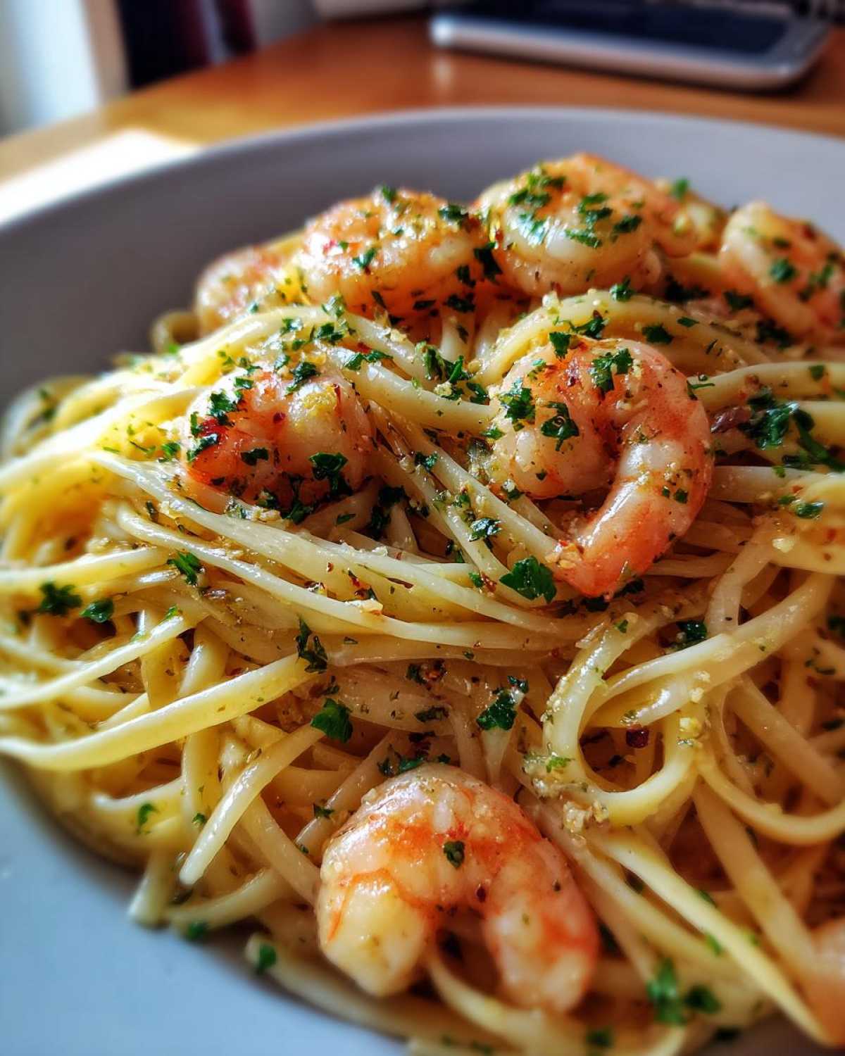 Shrimp Scampi Linguine - detail 1