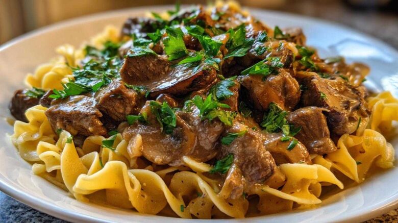 Slow Cooker Beef Stroganoff