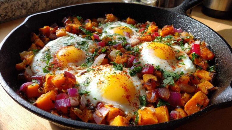 Sweet Potato Hash with Eggs