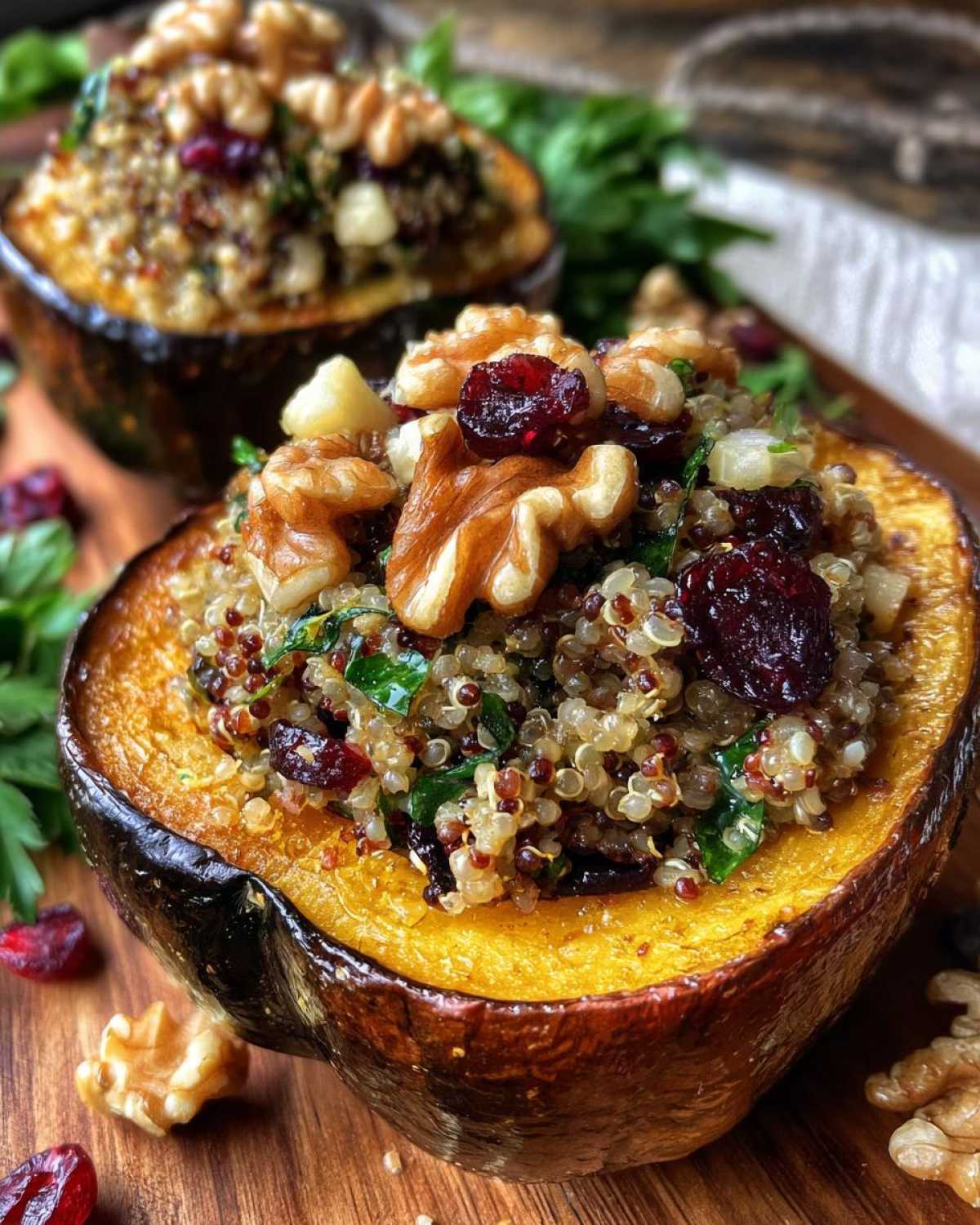 Vegetarian Stuffed Acorn Squash - detail 1