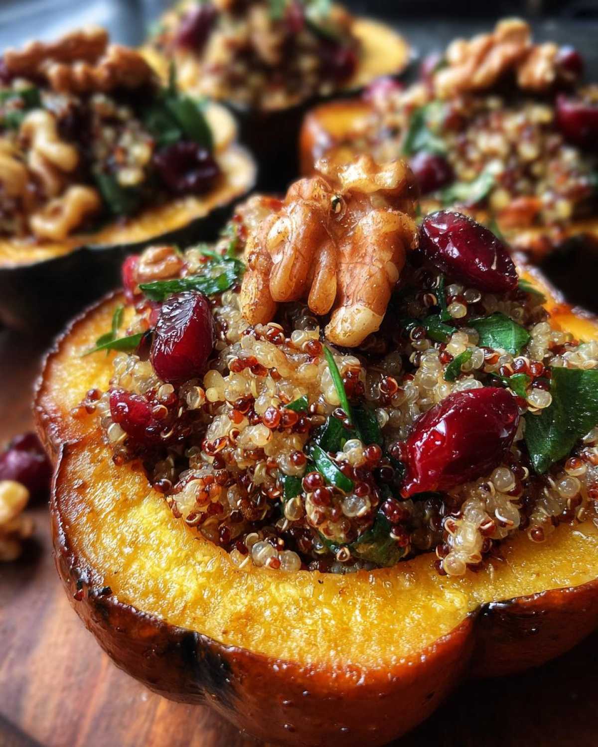 Vegetarian Stuffed Acorn Squash - detail 2